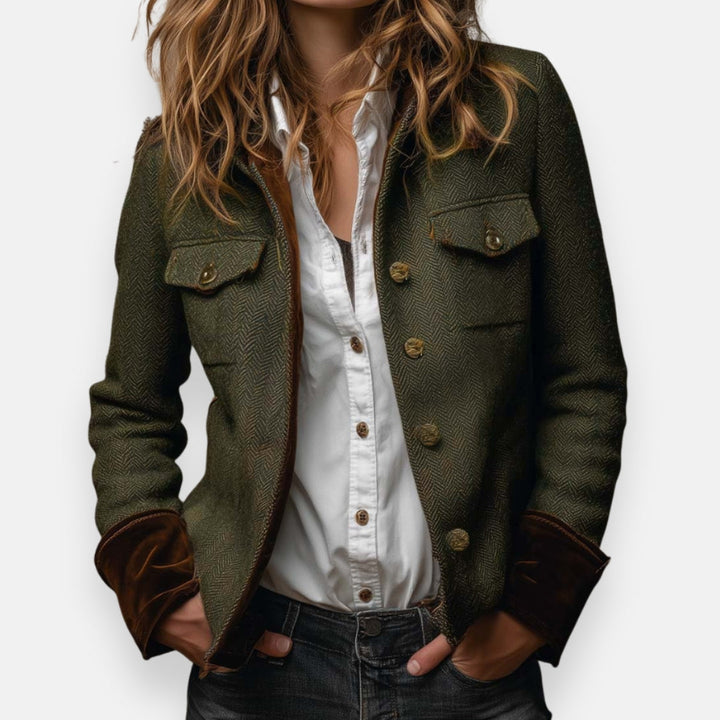 Isla | Heritage Velvet-Trim Jacket