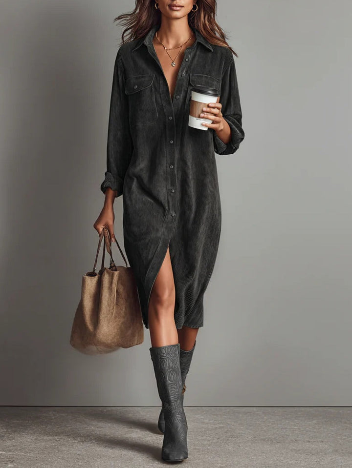 ÉLISE | Corduroy Midi Dress