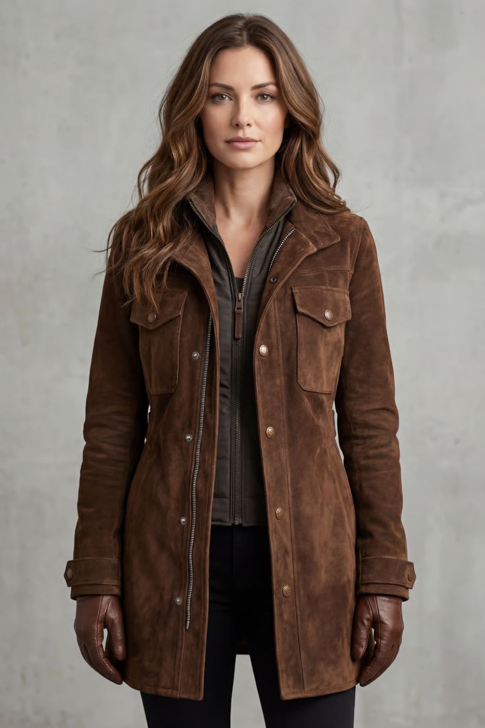 Bellavue – Tailored suede finish – Longline coat