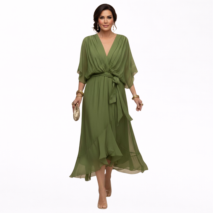 Monica | Chiffon Dress with V-Neck
