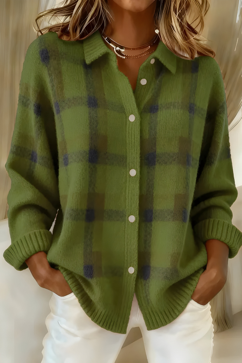 Élise | Rust Plaid Blouse