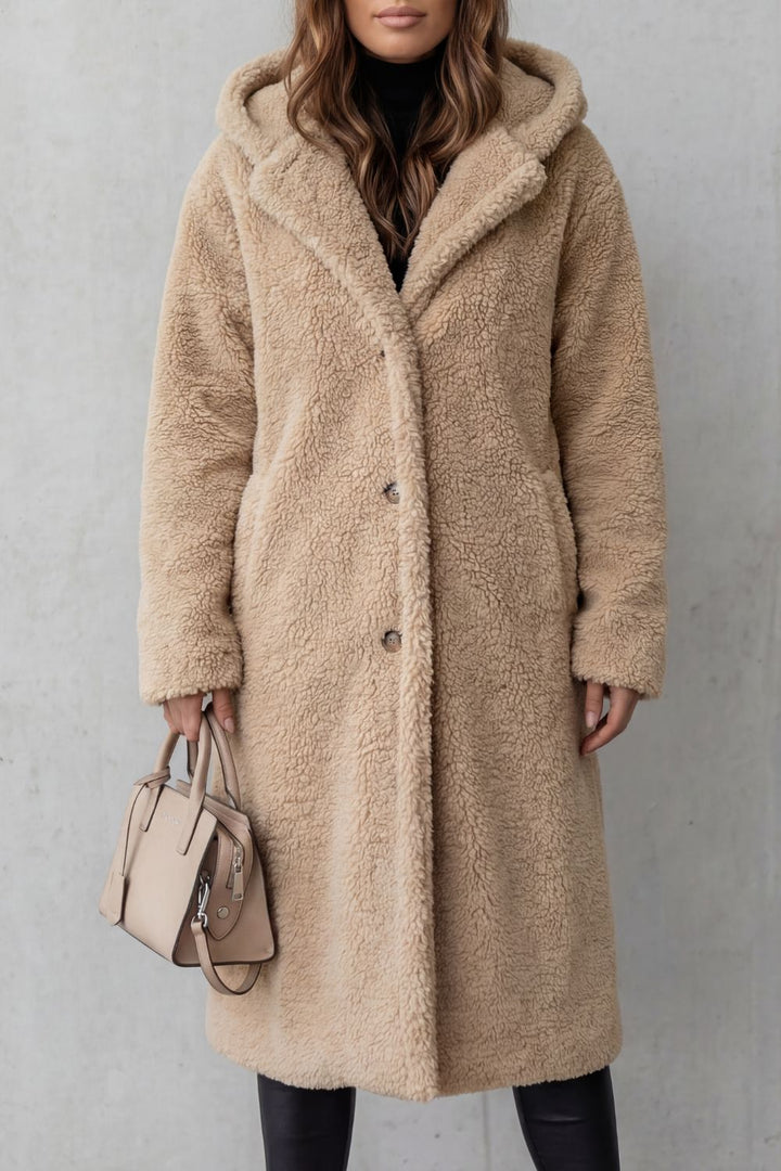 Fioranta – Plush hooded design – Long teddy coat