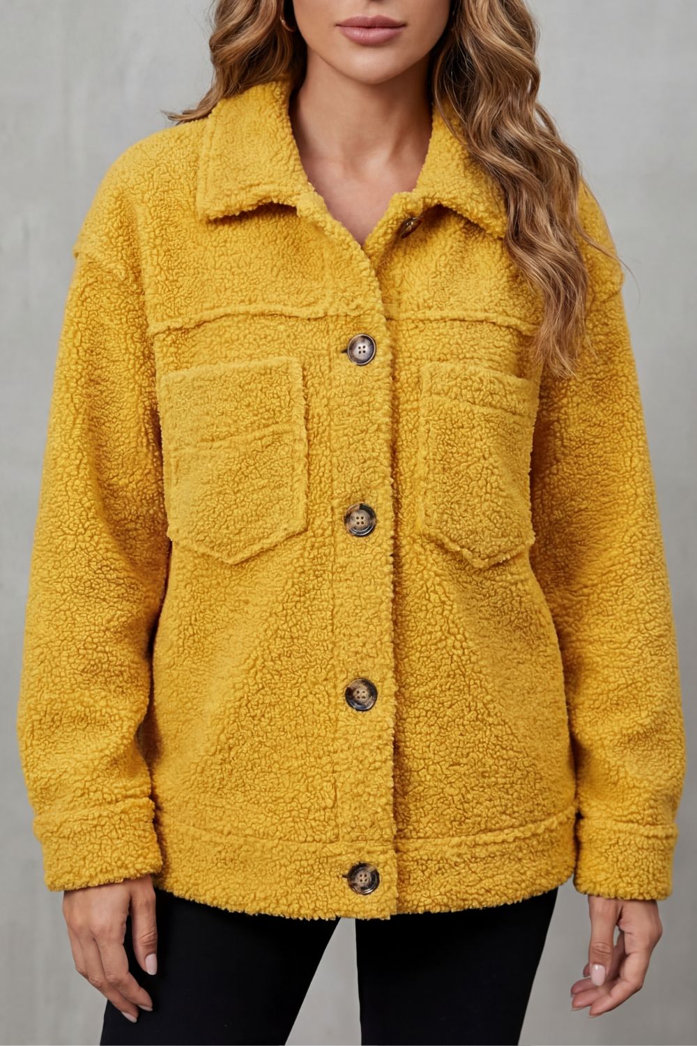 Floretta – Textured fleece style – Button-up jacket