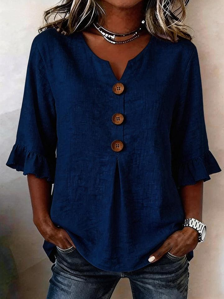 Stefania | Blouse with Buttons and Ruffles