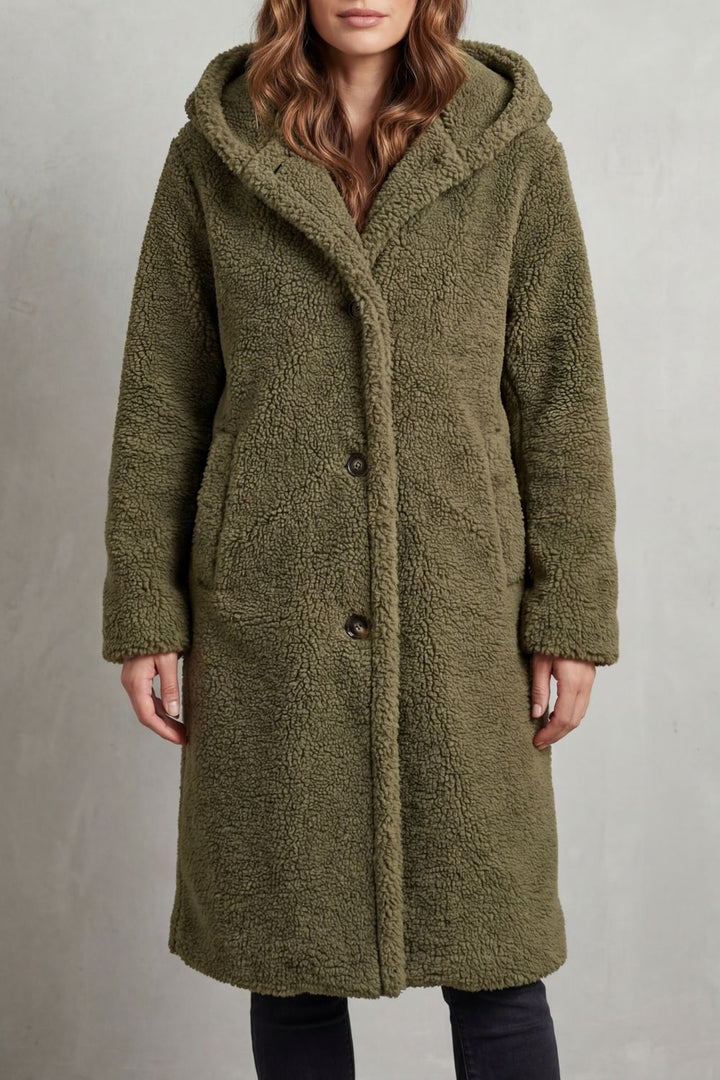 Fioranta – Plush hooded design – Long teddy coat