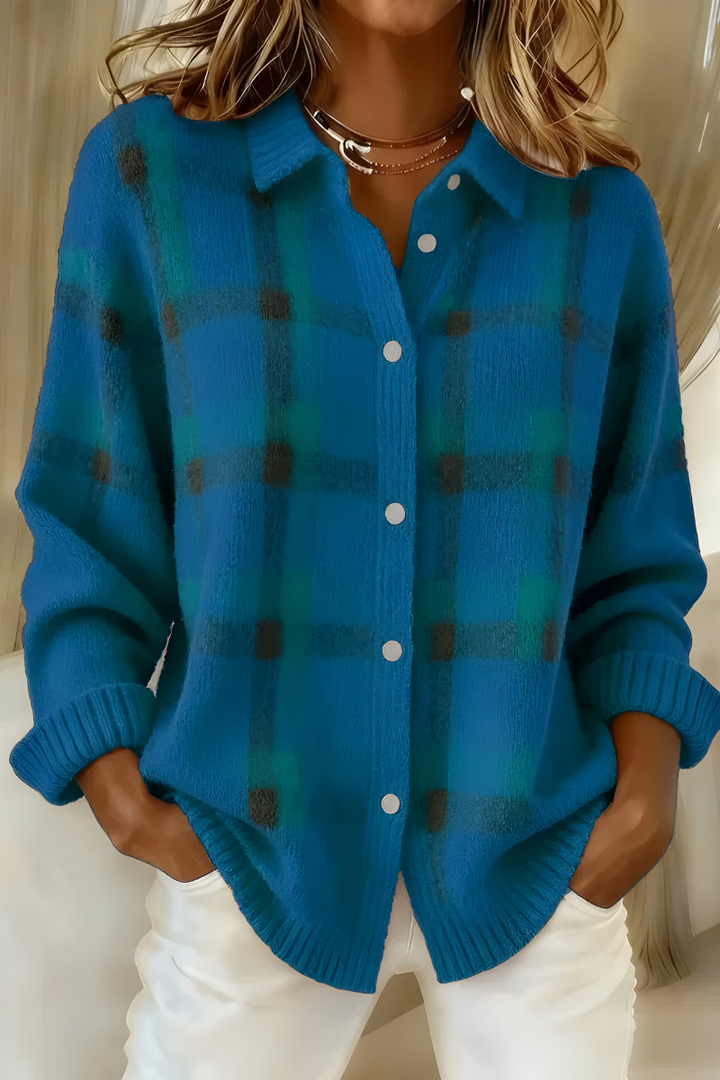 Élise | Rust Plaid Blouse