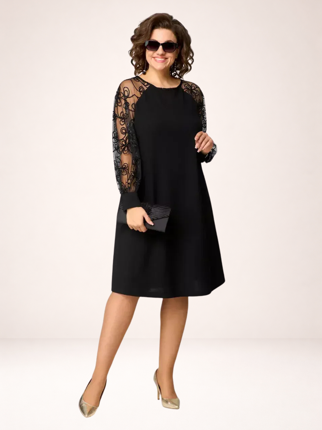 Ciara | Elegant Lace Sleeve Dress