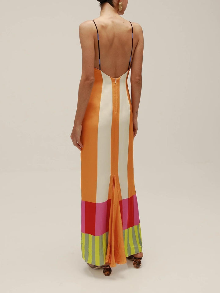 Paloma | Maxi Dress in Colorful Stripes