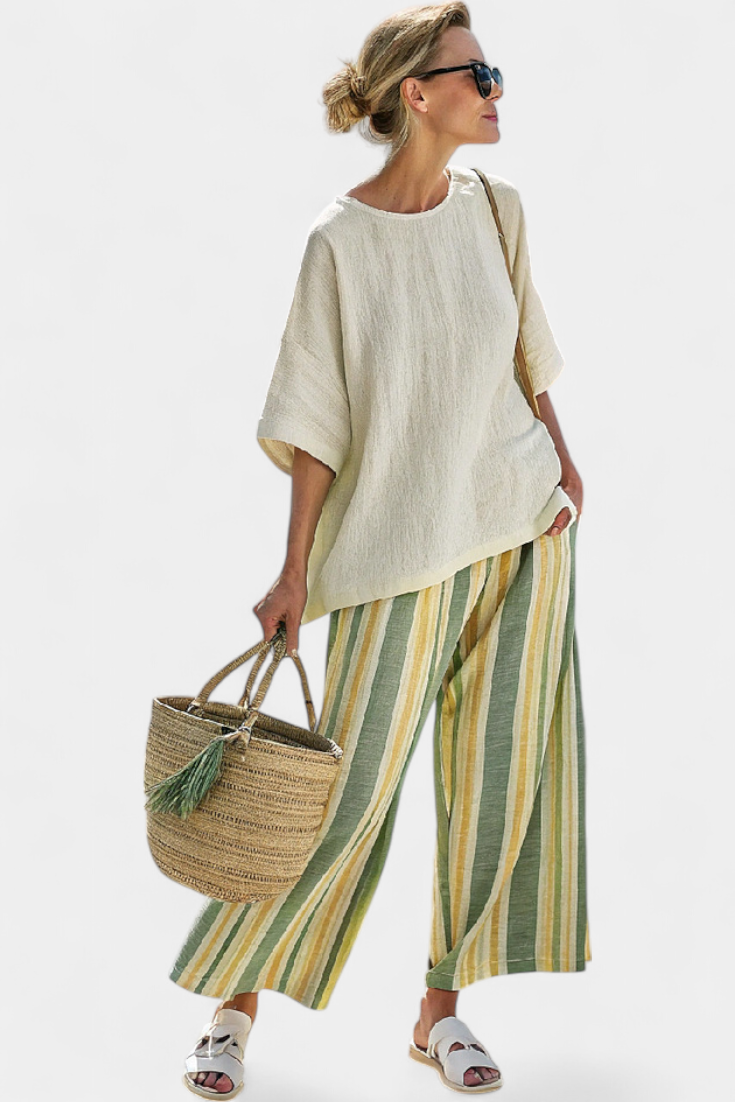 Ellowyn | Sophisticated Top & Striped Pants
