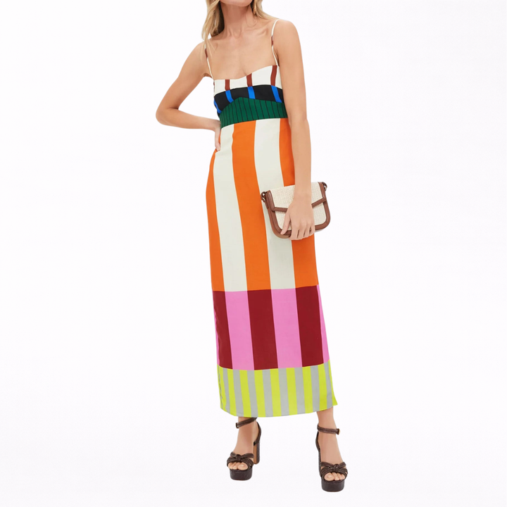Paloma | Maxi Dress in Colorful Stripes