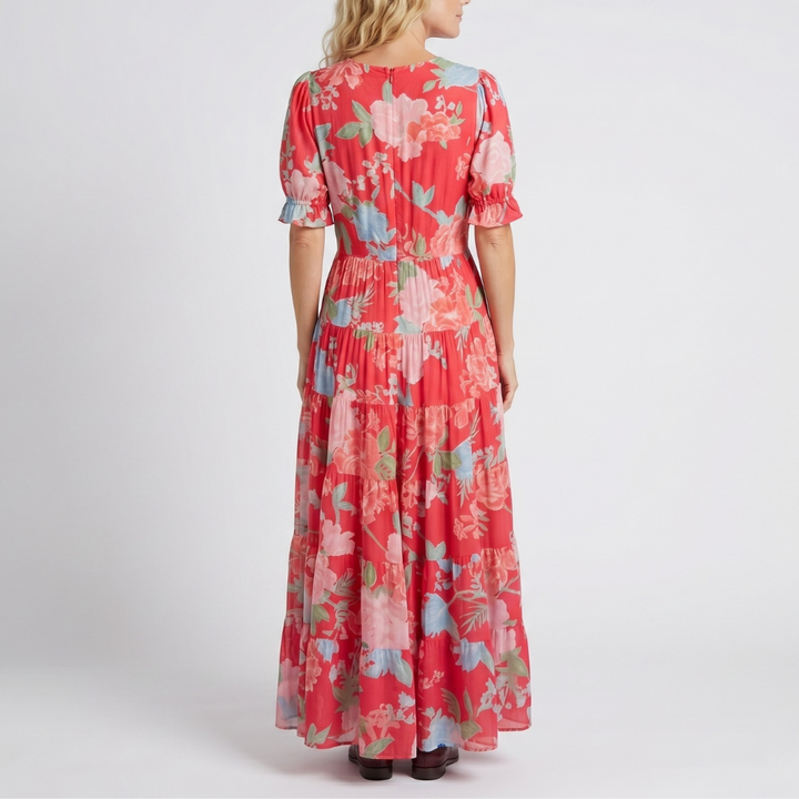 Minelda | Elegant Floral V-neck Dress