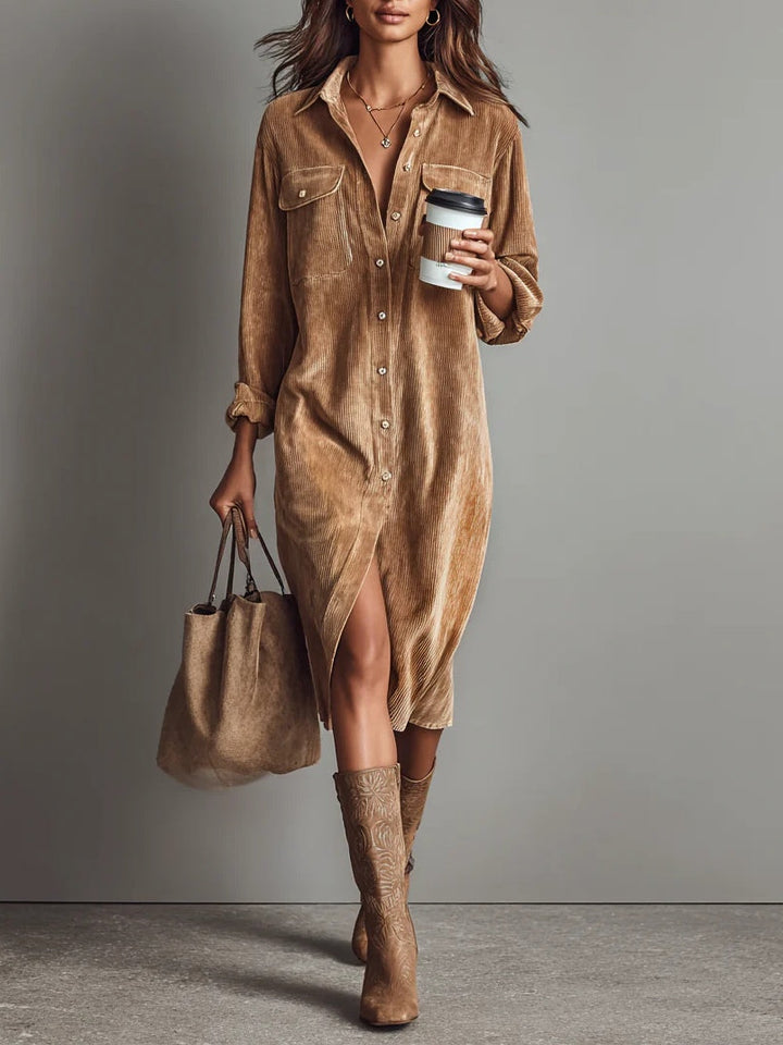 ÉLISE | Corduroy Midi Dress