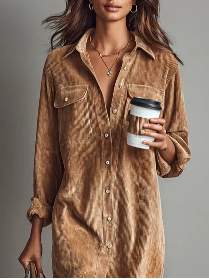 ÉLISE | Corduroy Midi Dress