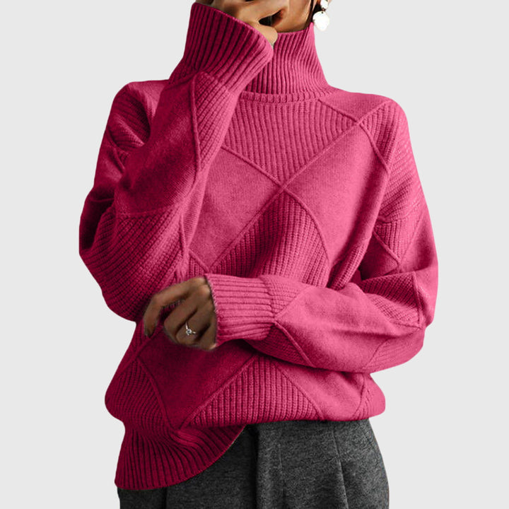 Élise Modern Geometric Turtleneck Sweater