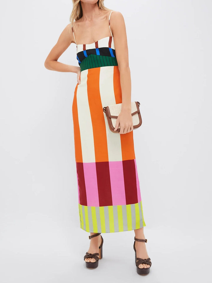 Paloma | Maxi Dress in Colorful Stripes